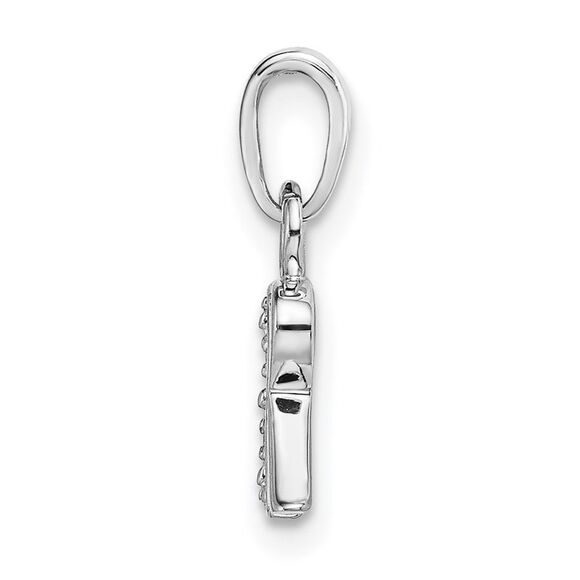 Kazi Luxury 14k White Gold Rhodium-plated Diamond Letter R Initial Pendant